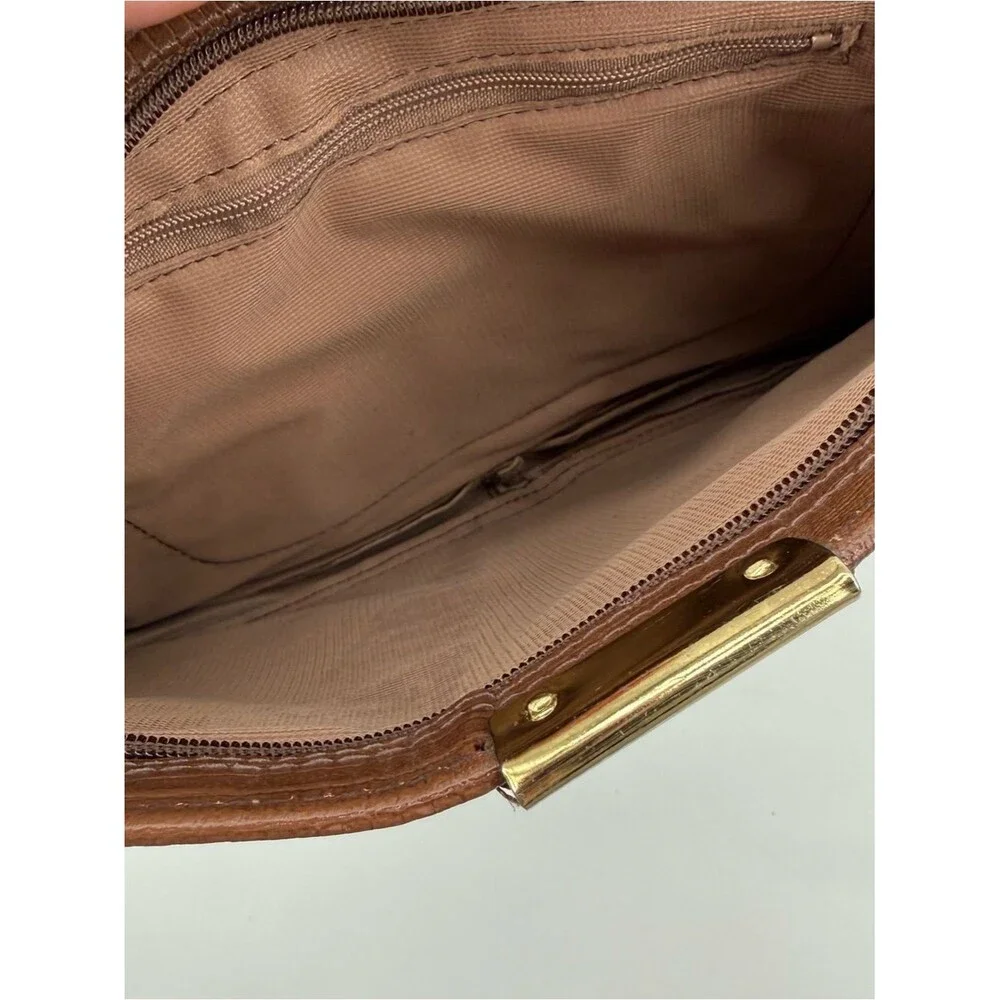 Unbranded Vintage Brown Faux Leather Clutch Bag Wristlet